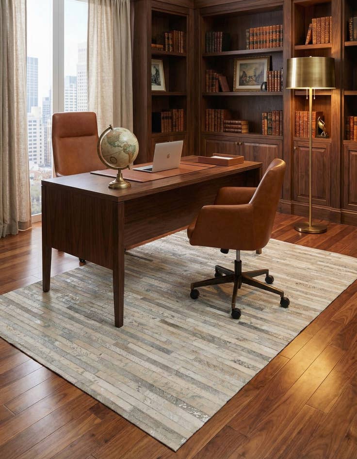 Detail image of  5' 2 x 7' 11 Cowhide - Patchwork Rug