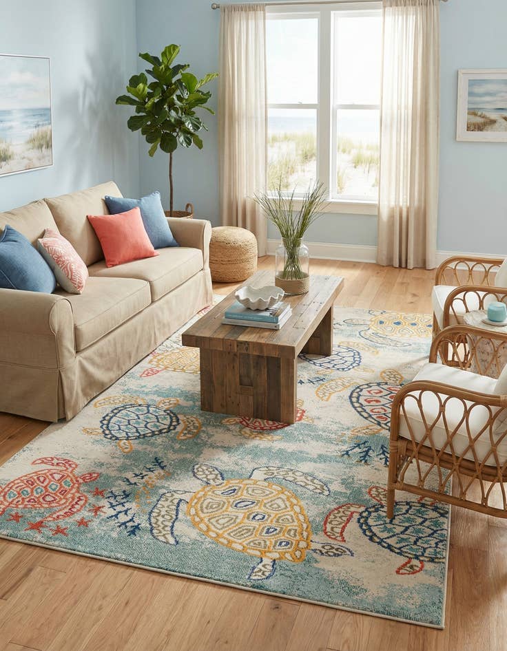 Detail image of 7' 1 x 10'  Washable Capri Rug