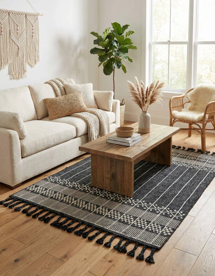 Detail image of  4' 1 x 6' 1  Washable Eco Bohemian Indoor / Outdoor Rug