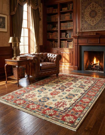 4' 2 x 6' 2 Hand Knotted Kazak Rug