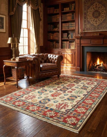 4' 2 x 6' 2 Hand Knotted Kazak Rug
