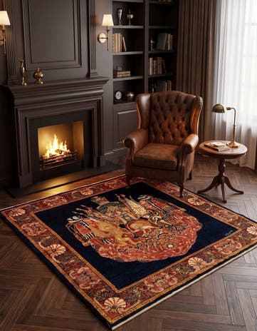 4' 6 x 4' 6 Luribaft Wool Square Rug