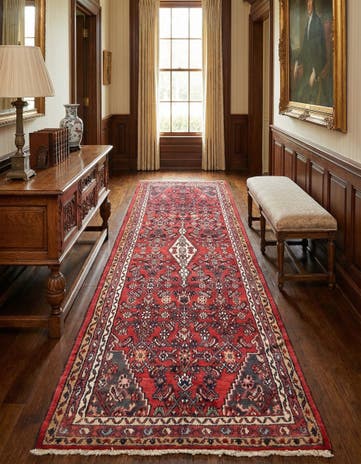 3' 6 x 10' 3 Hand Knotted Darjazin Persian Wool Runner Rug
