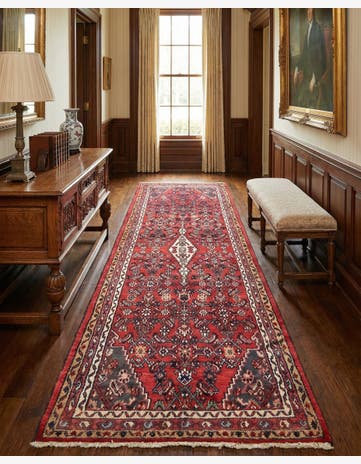 3' 6 x 10' 3 Hand Knotted Darjazin Persian Wool Runner Rug