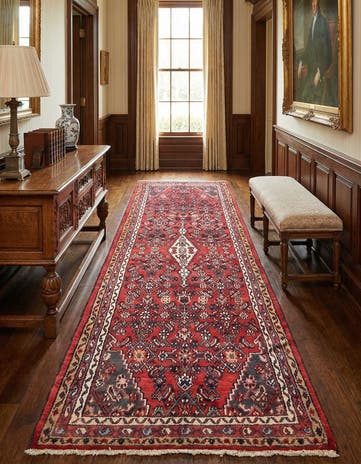 3' 6 x 10' 3 Hand Knotted Darjazin Persian Wool Runner Rug