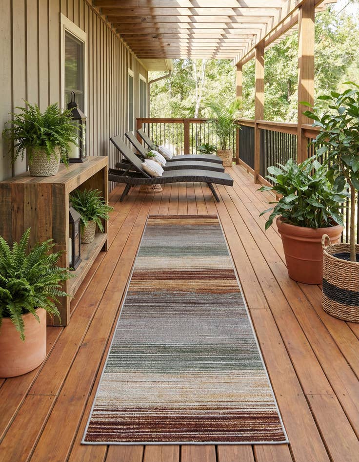 Detail image of 2' 7 x 12'  Washable Modern Indoor / Outdoor Runner Rug