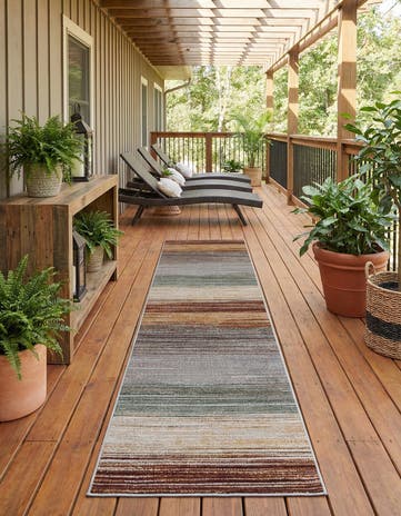 2' 7 x 12' Easy-Clean Modern Indoor / Outdoor Runner Rug