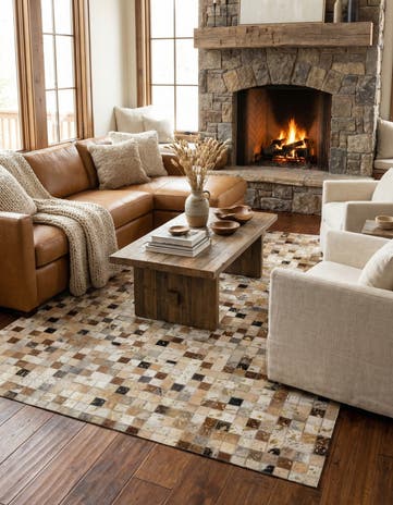 4' 1 x 6' Cowhide - Patchwork Rug