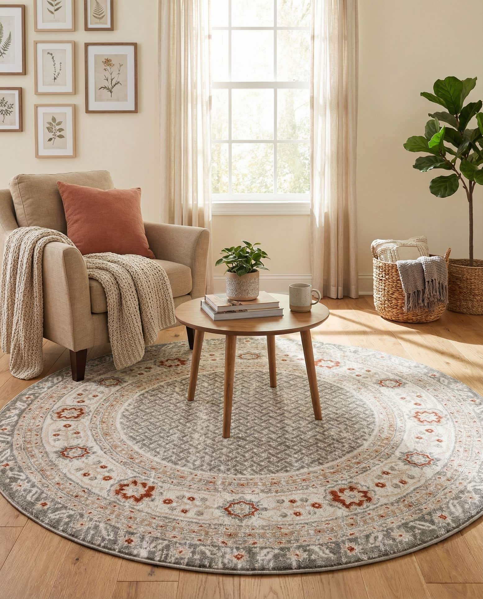 5' 3 x 5' 3 Charlotte Round Rug