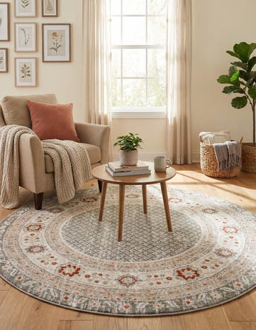 Steel gray Charlotte Round Rug