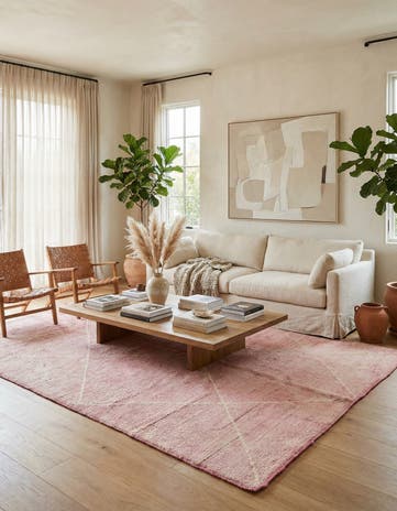 5' 6 x 8' Hand Knotted Moroccan Wool Rug