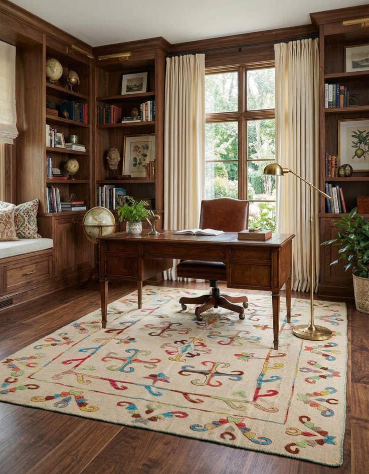 Detail image of 5' 9 x 7' 9  Hand Woven Kilim Suzani Wool Rug