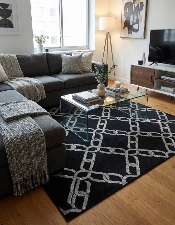 Detail image of 7' 10 x 7' 10 Vogue Geo Square Rug