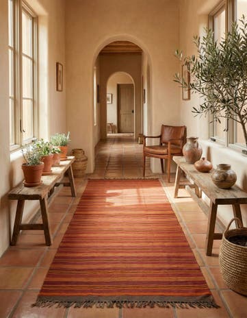 6' 6 x 14' Hand Woven Kilim Fars Wool Runner Rug