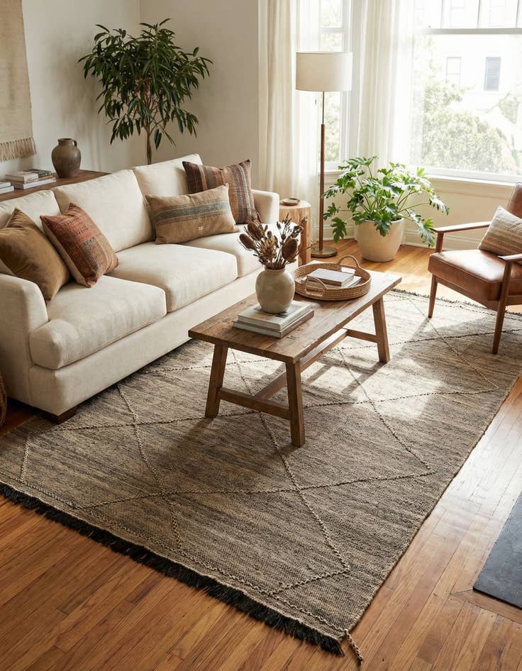 Detail image of 7' x 9' 7  Hand Knotted Moroccan Wool Rug