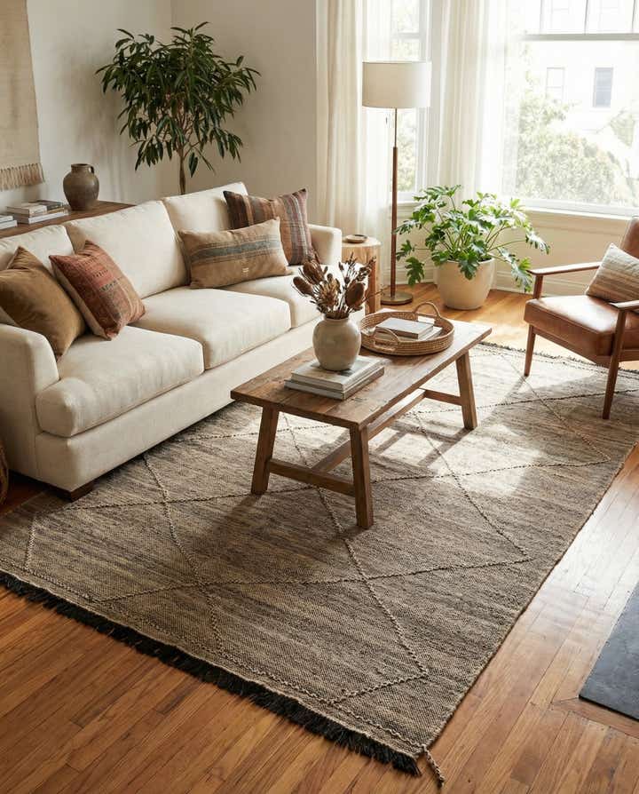 7' x 9' 7 Hand Knotted Moroccan Wool Rug