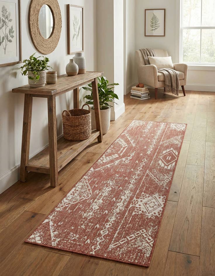 Detail image of 2' x 8'  Washable Bohemian Indoor / Outdoor Runner Rug