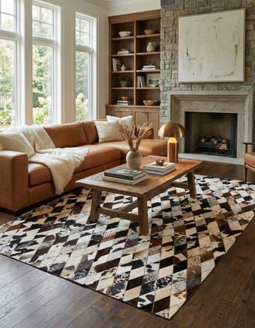 5' 8 x 7' 11 Cowhide Stocks Rug
