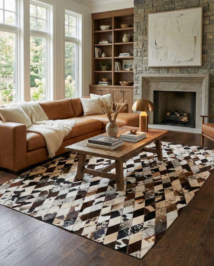 5' 8 x 7' 11 Cowhide Stocks Rug