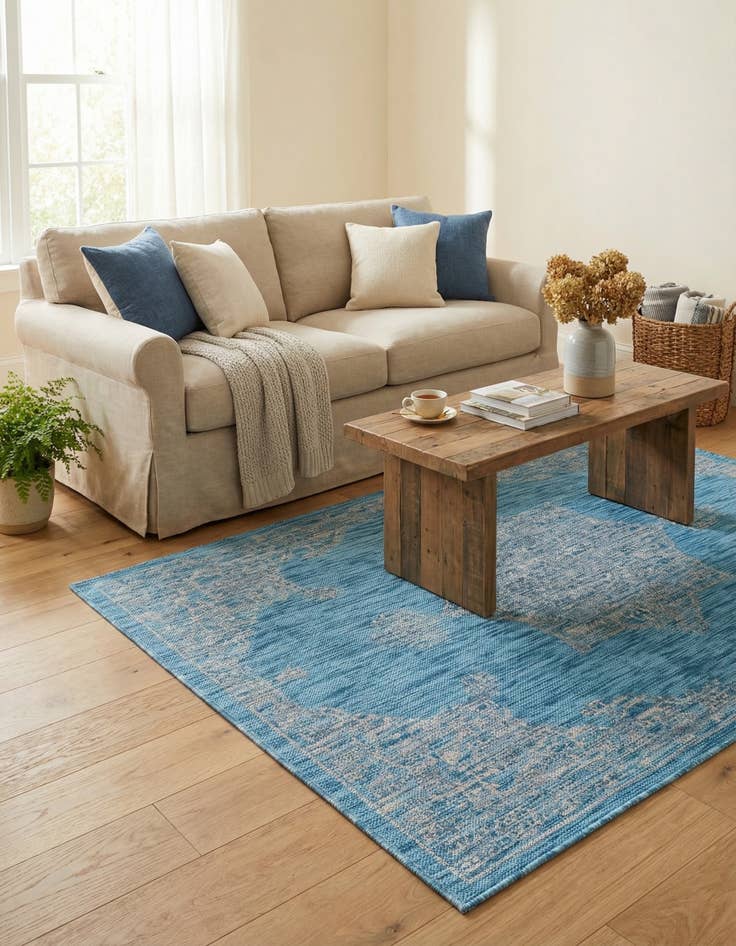 Detail image of  4' x 6'  Washable Traditional Indoor / Outdoor Rug