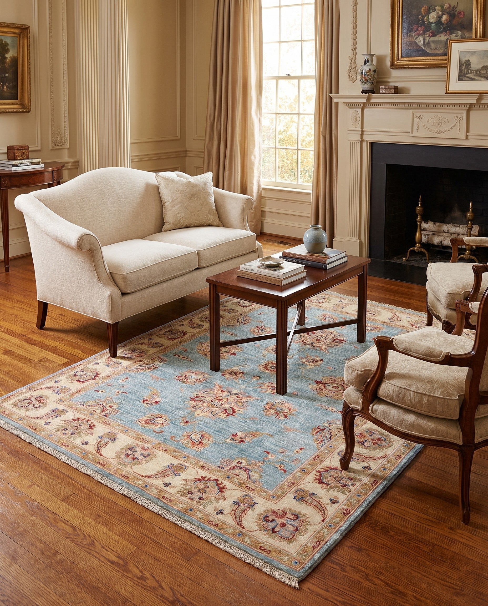 5' 1 x 6' 5 Hand Knotted Ziegler Rug