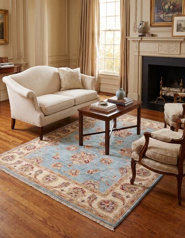 5' 1 x 6' 5 Hand Knotted Ziegler Rug