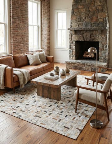 5' x 8' 1 Cowhide Stocks Rug