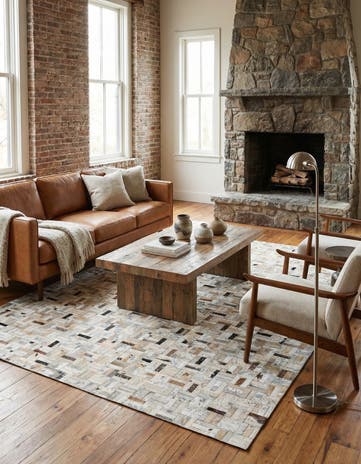 5' x 8' 1 Cowhide Stocks Rug