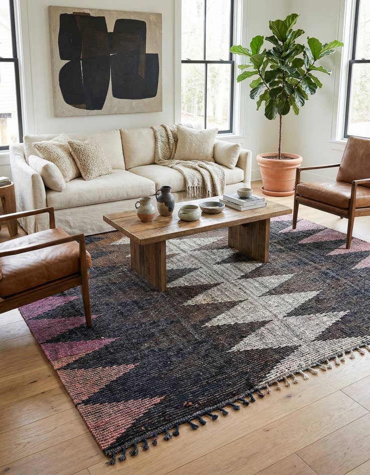 Detail image of 7' 8 x 10' 2  Hand Knotted Moroccan Wool Rug