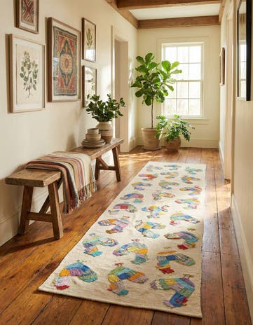 2' 9 x 9' 3 Hand Woven Kilim Suzani Wool Runner Rug