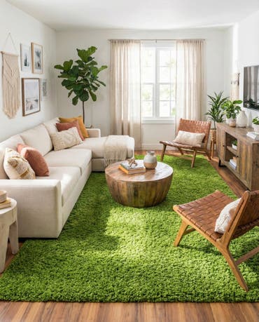  10' x 13' Solid Shag Rug