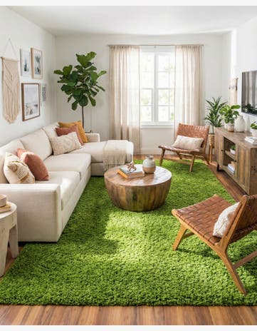 10' x 13' Solid Shag Rug