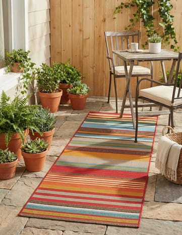2' x 6' Easy-Clean Modern Indoor / Outdoor Runner Rug