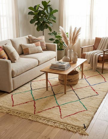 5' 1 x 8' 2 Hand Knotted Moroccan Wool Rug