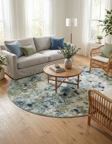 8' x 8' Washable Theia Round Rug