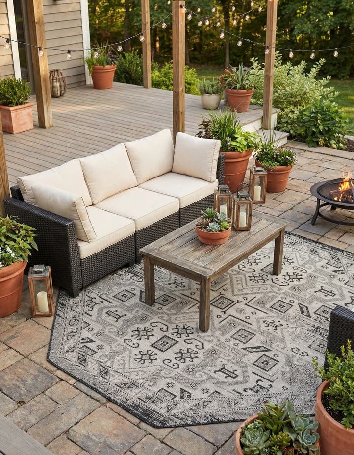7' 10 x 7' 10 Easy-Clean Aztec Indoor / Outdoor ...