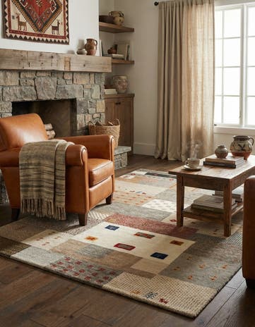 5' x 7' Hand Knotted Gabbeh Wool Rug