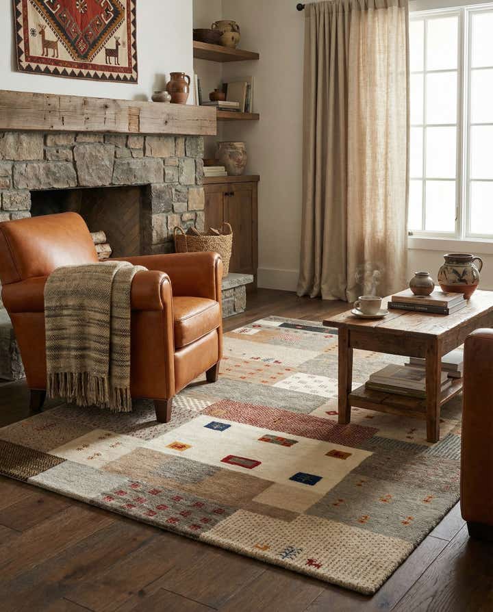 5' x 7' Hand Knotted Gabbeh Wool Rug