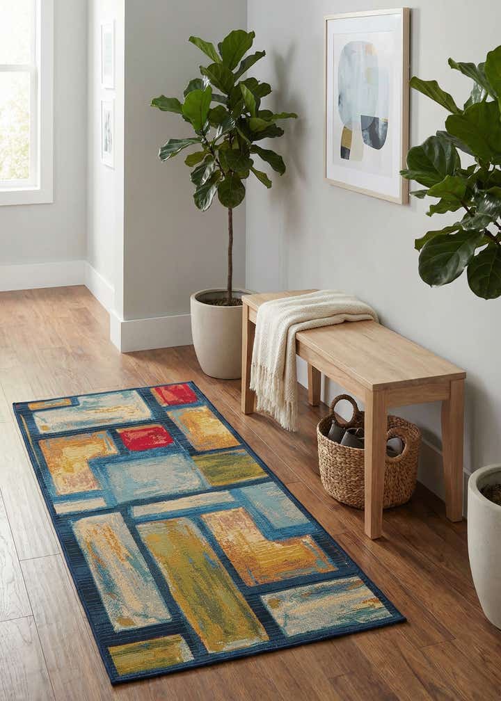 2' x 4' Easy-Clean Modern Indoor / Outdoor Runner Rug