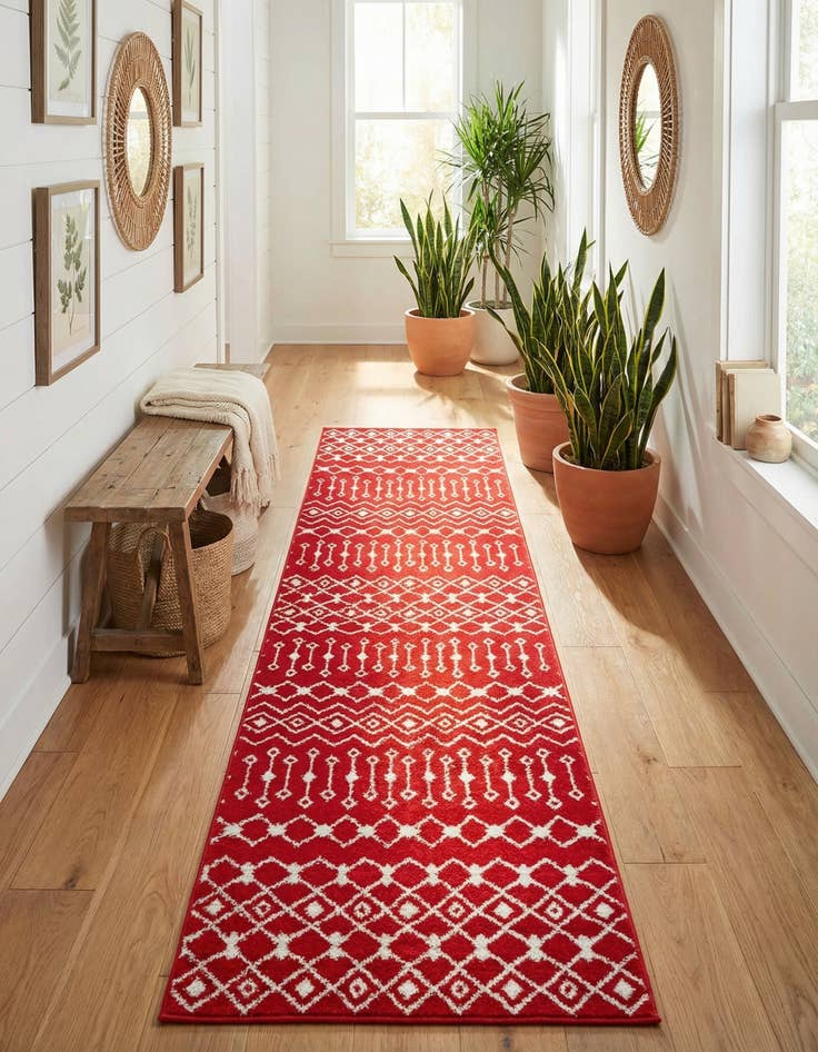 Detail image of 2' 7 x 10' Moroccan Trellis Runner Rug