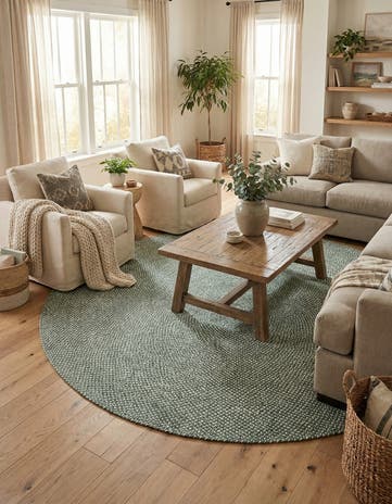 10' x 10' Handmade Tweed Braided Jute Round Rug
