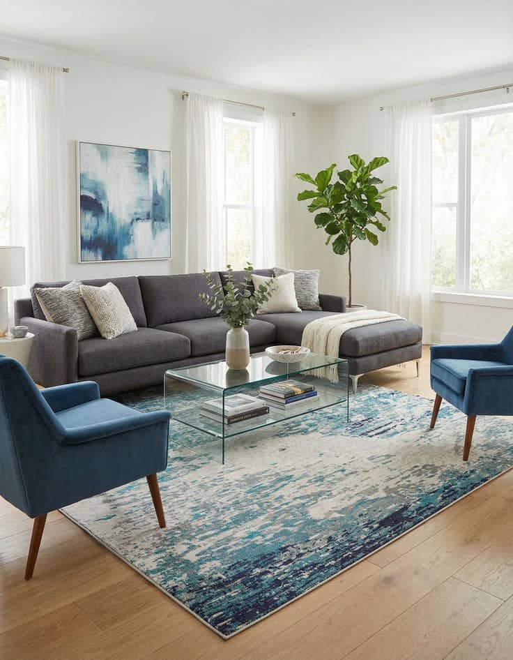 Detail image of 9' 10 x 9' 10  Washable Vivid Square Rug