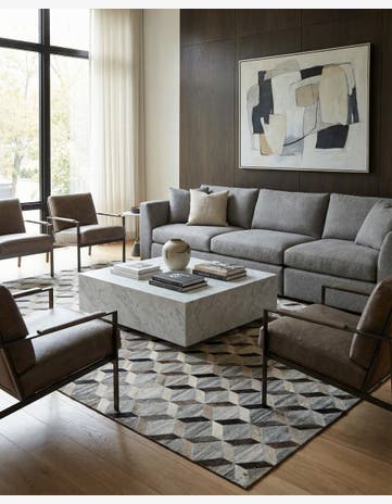 5' 1 x 8' 2 Cowhide - Patchwork Rug
