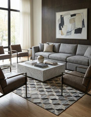 5' 1 x 8' 2 Cowhide - Patchwork Rug