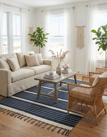 7' 1 x 10' Hand Woven Chindi Cotton Rug