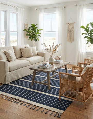 7' 1 x 10' Hand Woven Chindi Cotton Rug