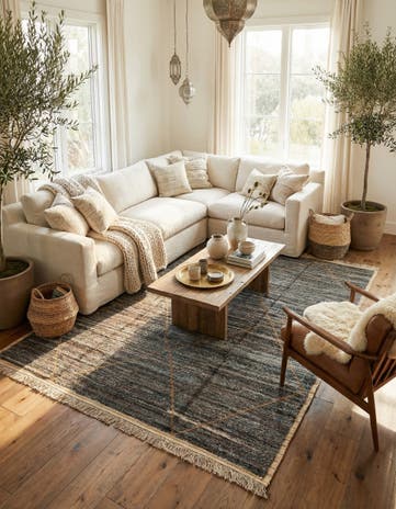 9' 3 x 12' 2 Hand Knotted Moroccan Wool Rug