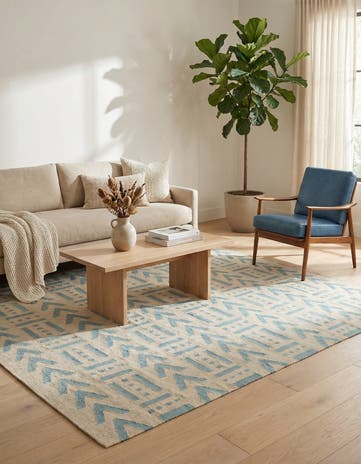 5' 4 x 6' 7 Hand Woven Kilim Modern Wool Rug