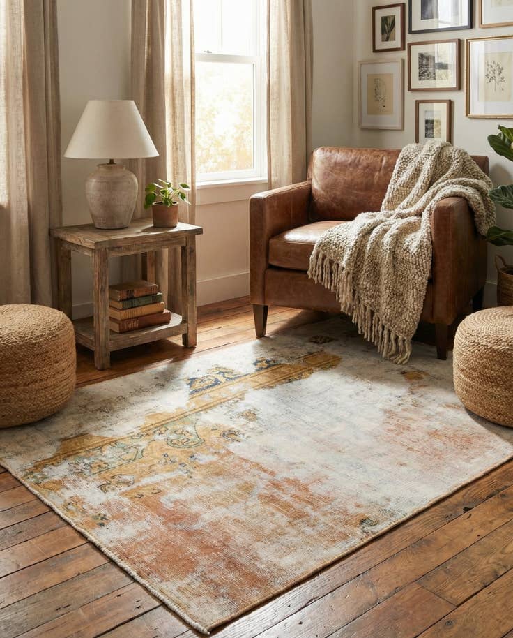 Detail image of 3' 3 x 5' Hand Knotted Ultra Vintage Persian Wool Rug