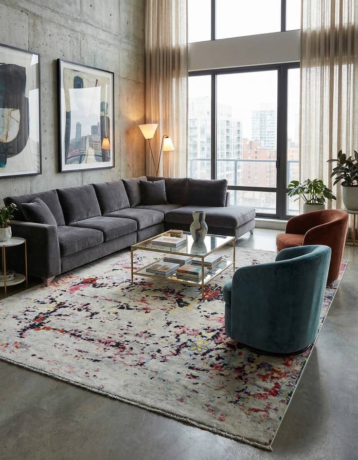 Detail image of 12' 6 x 15' 3  Hand Knotted Darya Wool Rug